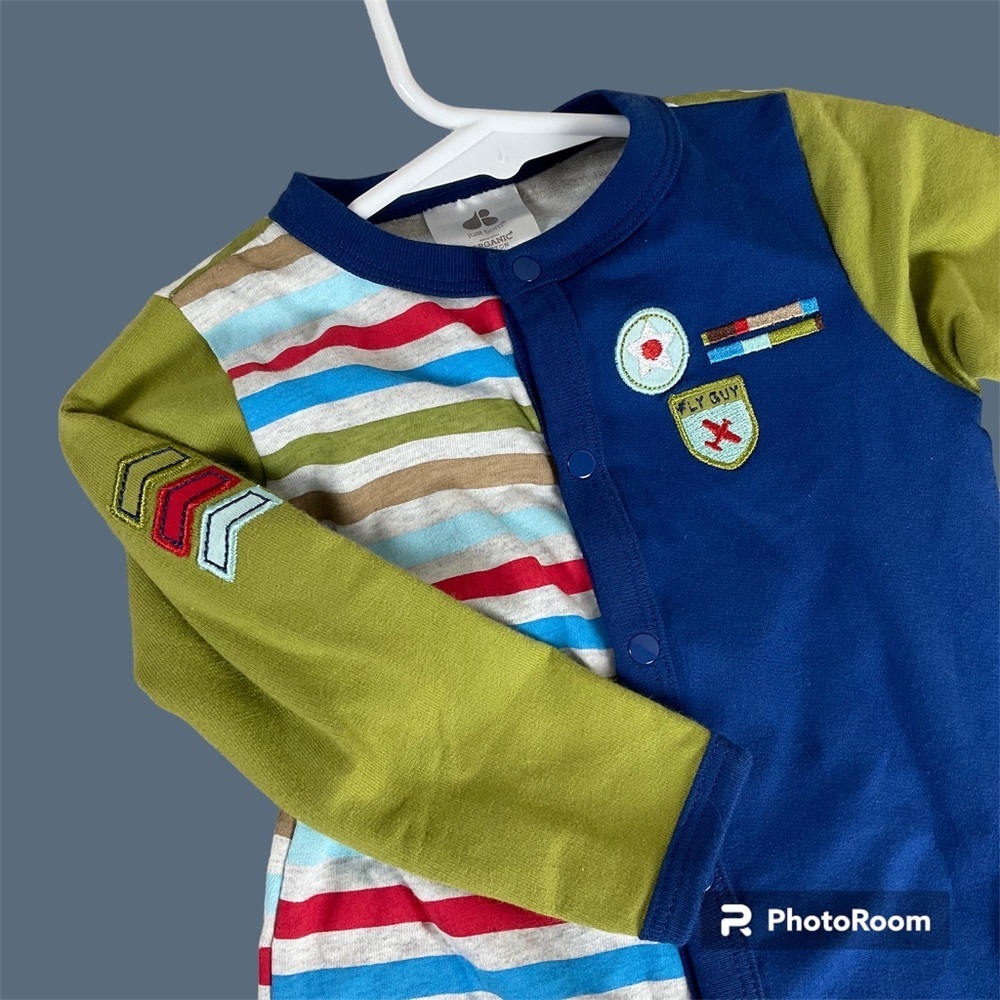 Just Born Baby Boy Organic Cotton One Piece Coverall Jumper 12 months New - Picture 4 of 8
